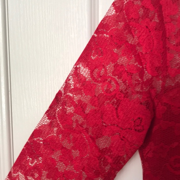 Lace Red Dress - Picture 4 of 4